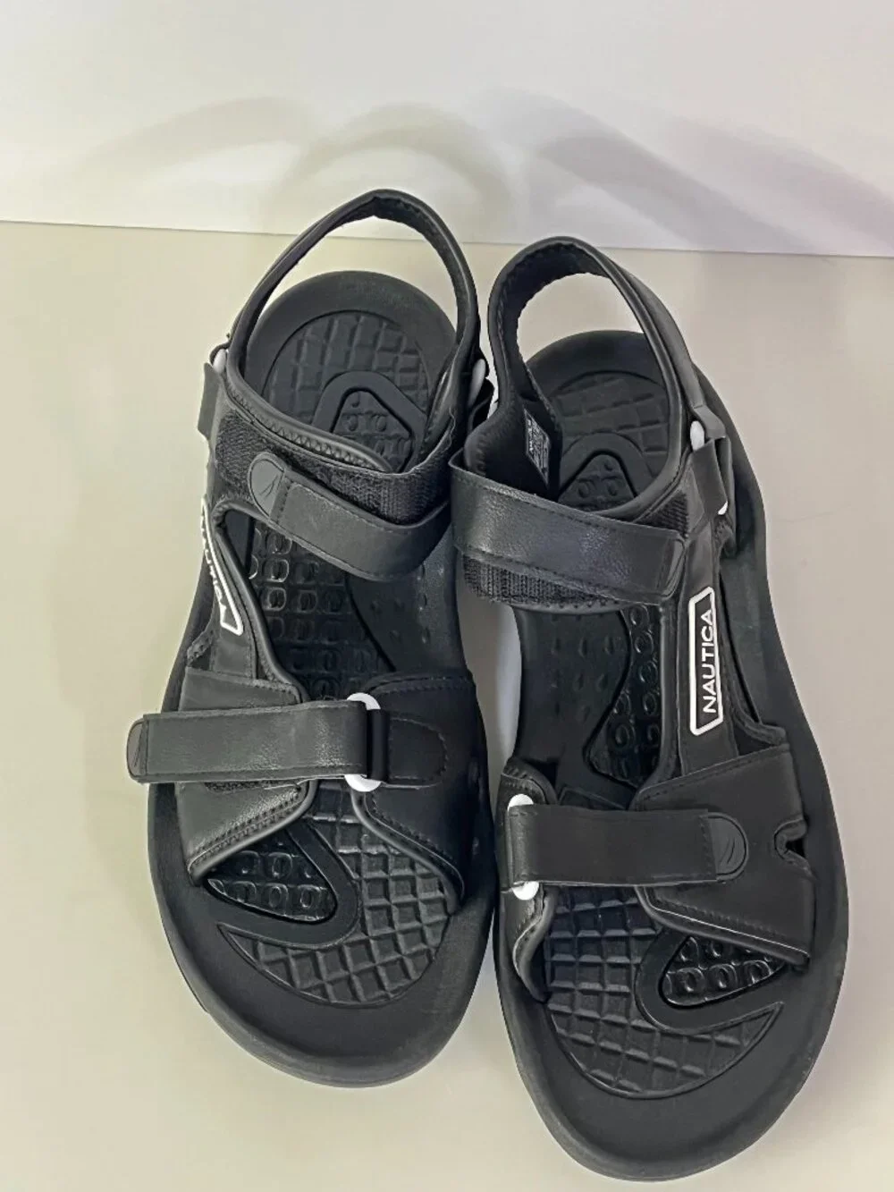 Nautica Men's Bulty Strappy Sport Beach Trails Sandals Black Open Toe Size 13